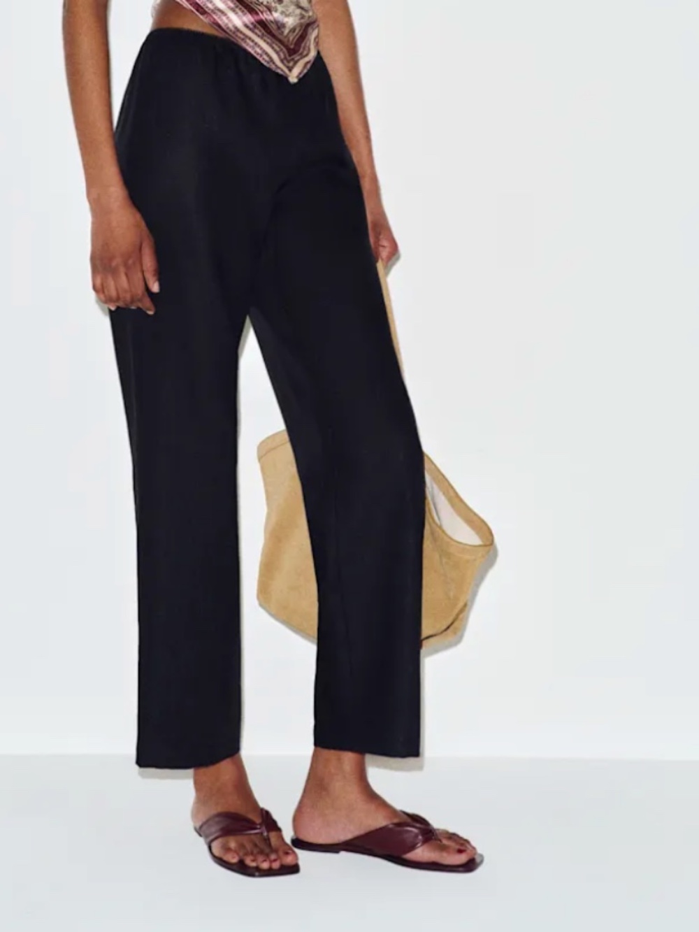 Reformation Lilah Linen Pant Black - Size M